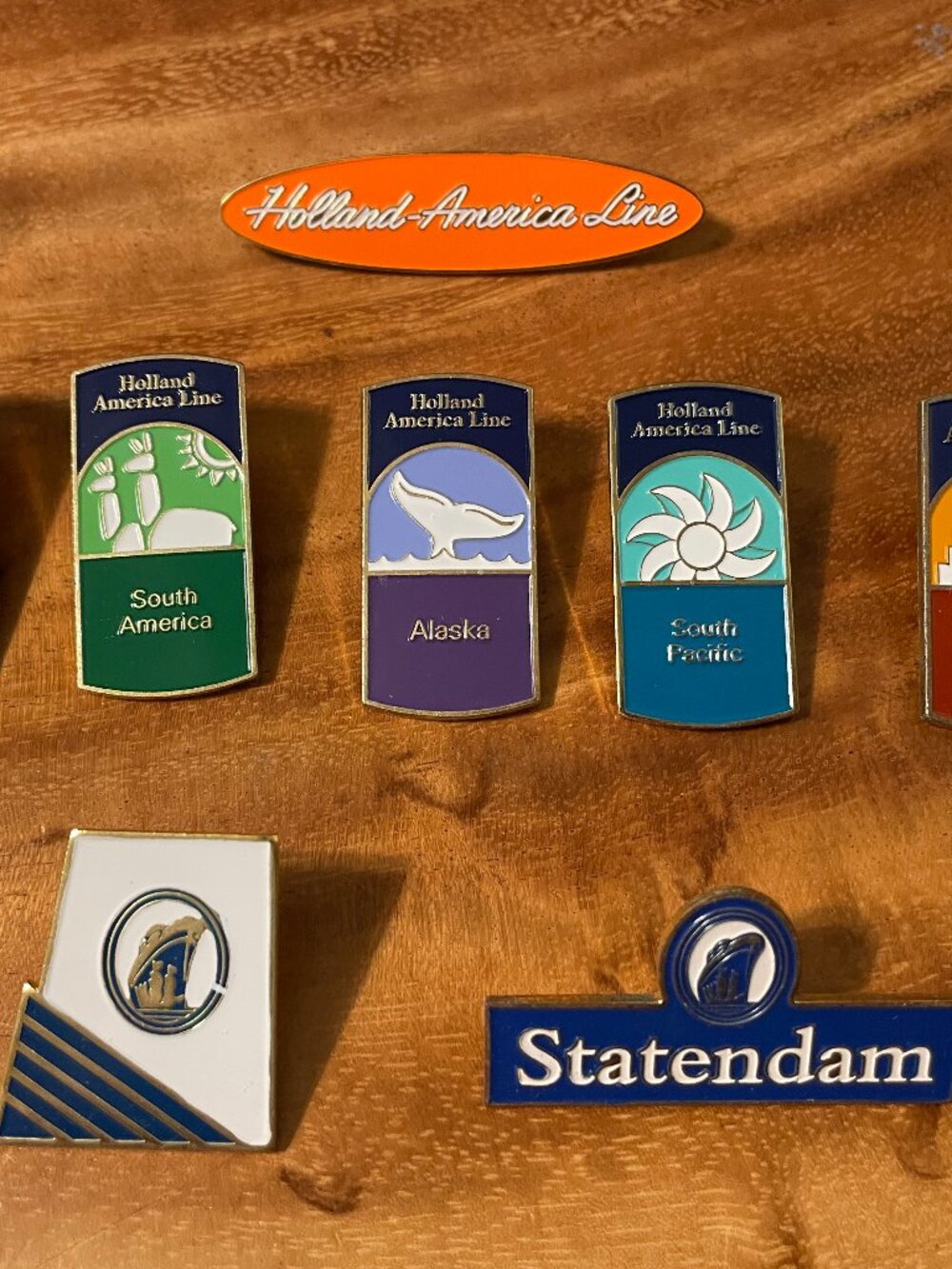 Holland America Line Cruise Lapel Pin Lot of 8 Statendam Destinations